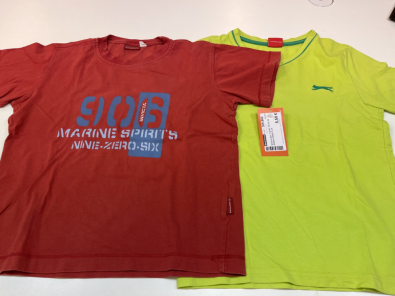 Maglia Boy T Shirt 7/8 A 2 Pz Rossa Verde Fluo  