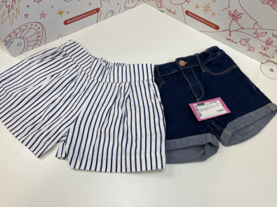 Pantalone Girl Short 2 Pz 5/6 A Jeans / Righe  