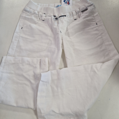 Pantalone Lino Bianco Bimbo 3 Anni   