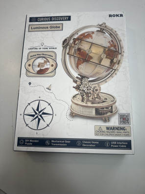Nuovo curious discovery luminous globe Mappamondo In Legno - IDEA REGALO   