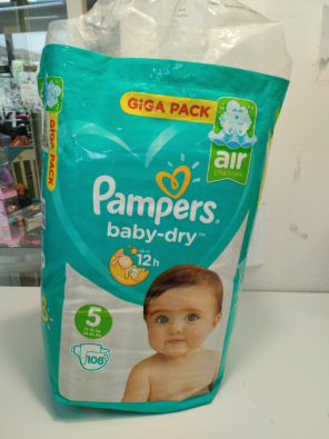 Nuovo Giga Pack Pampers Baby Dry - Maxi Set 108 Pz Tg 5 11/16kg  