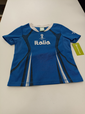 T-shirt Bimbo 7/8 Anni Calcio Italia Azzurra  
