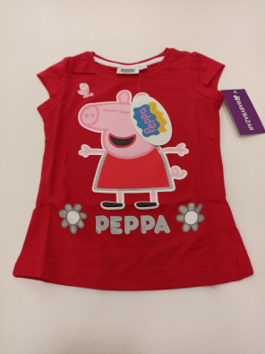 T-shirt Bimba 4 Anni Rossa Peppa Pig Nuova  