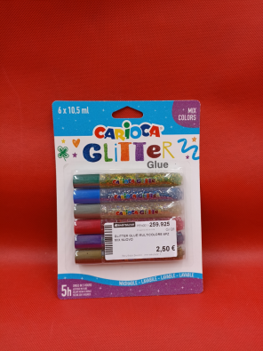 Glitter Glue Multicolore 6pz Mix Nuovo   