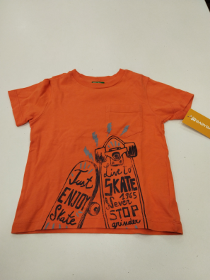 T-shirt Bimbo 3/4 Anni Benetton Arancione   