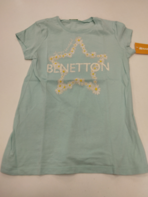 T-shirt Bimba 10/11 Anni Verde Acqua Benetton  