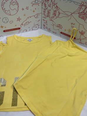 Completo Canotta + T Shirt Bimba 11-12 A Ovs Giallo Limone   
