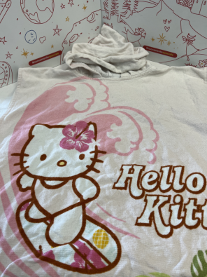 Poncho Accappatorio Bimba 3-6a Rosa Con Hello Kitty  