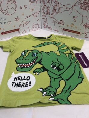 T Shirt Bimbo 4 A Verde Dinosauro   