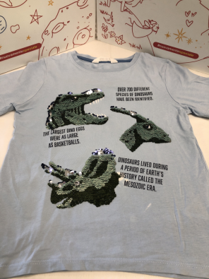 T Shirt Bimbo 6-8 A Azzurra Girabrilla Dinosauro Hm   