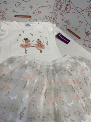 Completo Bimba 8 A Mayoral T Shirt Ballerine + Gonna Tulle   