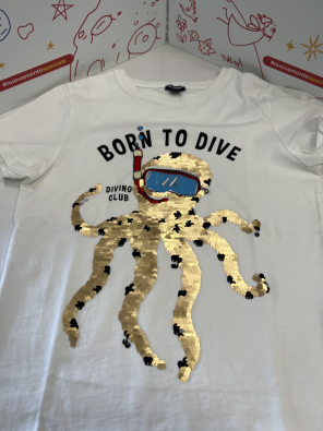 T Shirt Bimbo 8 A Kiabi Girabrilla Born To Dive   