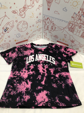 T Shirt Bimba 10 A Los Angeles Nera Fuxia   