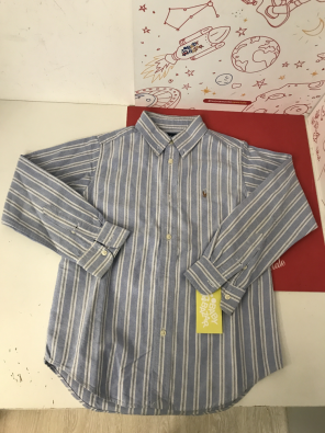 Camicia Bimbo Righe Azzurro/bianco 7 Anni Ralph Lauren  