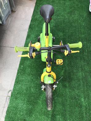 Bicicletta Bimbo Verde Con Rotelle Raggio 14   