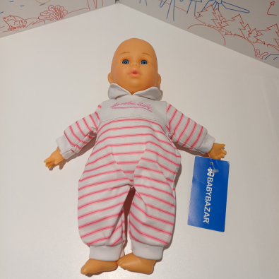 Bambola Bebè Vestito Righe Rosa E Righe Blu  