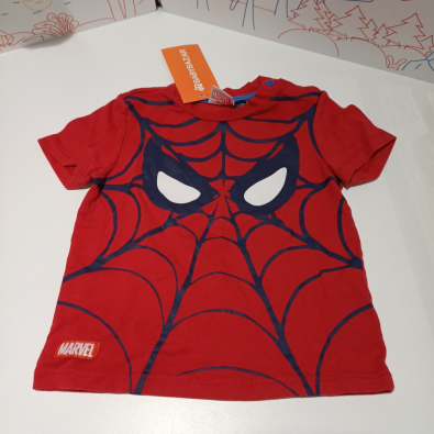 Maglia Tshirt Bimbo 9/12 Mesi Spiderman Topolino 2 Pezzi  