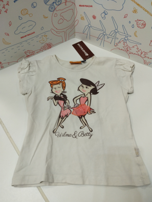 T-shirt Bimba 8 Anni Flintstone Bianca   