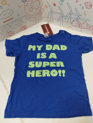 T-shirt Bimbo 24/36 Mesi Zara Blu Scritta My Dad Is A Super   