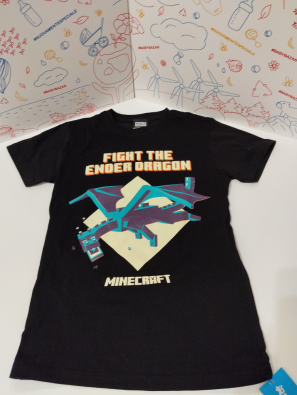 T-shirt Bimbo 9/11 Anni Nera Minecraft   
