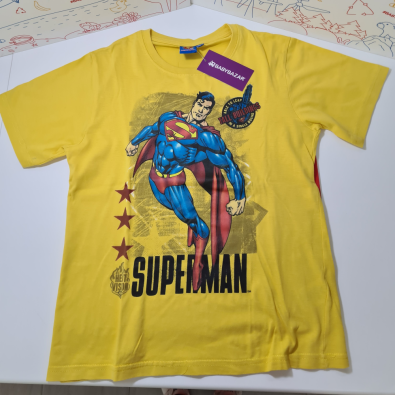 Maglietta 10 Anni Gialla Superman   
