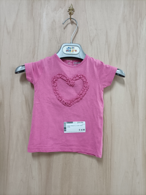 T-shirt Prenatal 9-12m F Rosa Cuore  