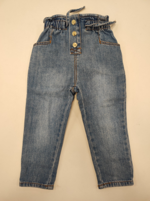 Pantalone Zara 18/24m Bimba Cm.92 Jeans Con Elastico Vita