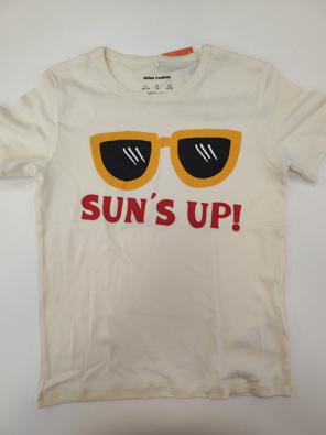 T-shirt Mini Rodini 7/8a Bimbo Cm 128 Giallo Chiaro Stampa Sun's Up