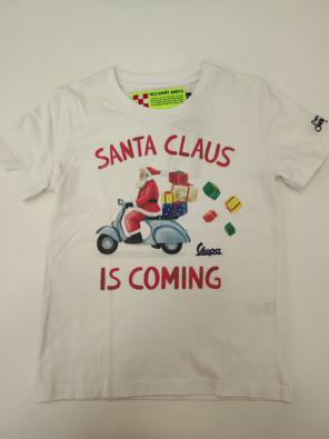 T-shirt Saint Barth 6a Bimbo Bianca Stampa Santa Is...