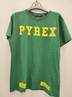 T-shirt Pyrex 14+ Bimbo  Verde Stampa Logo Giallo