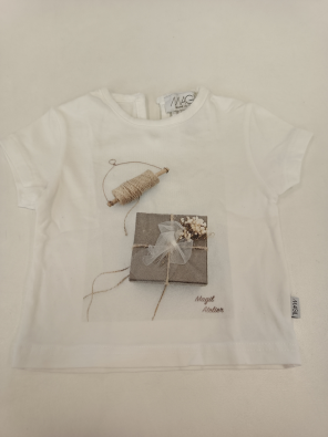 T-shirt Magil 6m Bimba  Bianco Stampa Rotolo Spago