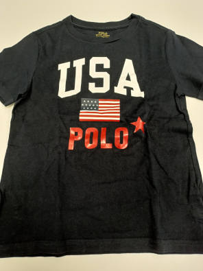 T-shirt Polo Ralph Lauren 6a Bimbo Blu Stampa USA