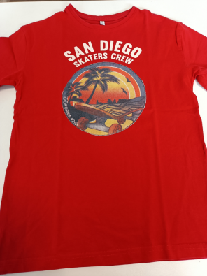 T-shirt Idexè 7/8a Bimbo Cm.128 Rosso Stampa San Diego