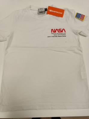 T-shirt Nasa 8a Bimbo Bianca Stampa Logo