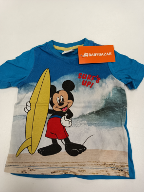 T-shirt Disney 3/6m Bimbo Azzurra Stampa Mickey