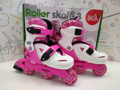 Roller Skate Sun&Sport N.26/30 Bianco E Rosa