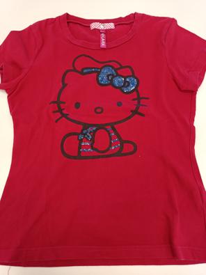 T-shirt Ki La Ra 10a Bimba Rosso Stampa Hello Kitty