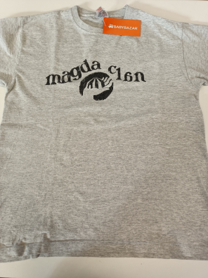T-shirt Magda Clan 9/10a Bimba Grigia Stampa Logo