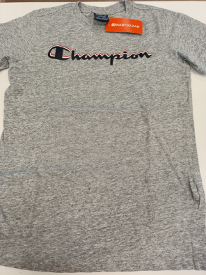 T-shirt Champion 11/12a Bimbo Cm.150/155 Grigio Stampa Logo Nero