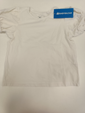 T-shirt OVS 4/5a Bimba Cm.110 Bianco Manica Palloncino