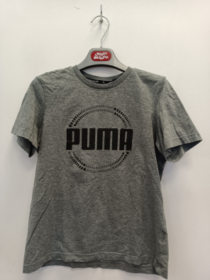 T-shirt Puma 11/12a Bimba Cm 152 Grigia Stampa Logo Nero