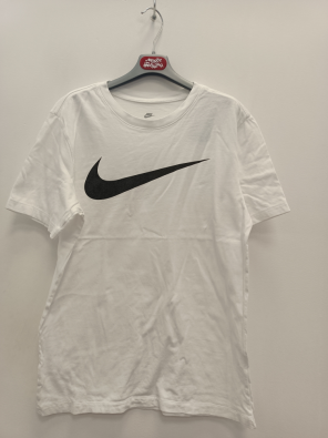 T-shirt Nike 13a Bimbo Bianco Stampa Logo Nero