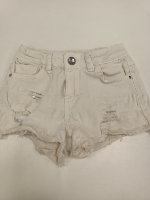 Pantaloncino Jeans Blukids 5/6a Bmba Cm.116 Bianco