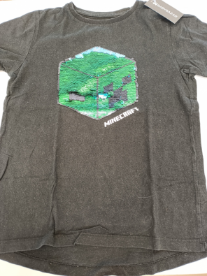 T-shirt Mojang 10/11a Bimbo Nera Ricamo Minecraft