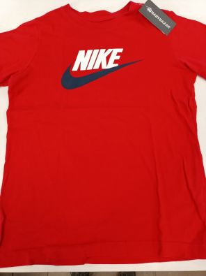 T-shirt Nike 10/11a Bimbo Rossa Stampa Logo