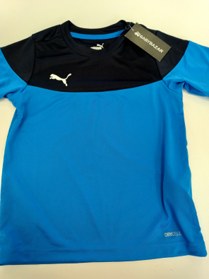 T-shirt Sportiva Puma 5/6a Bimbo Cm.116 Blu E Nero