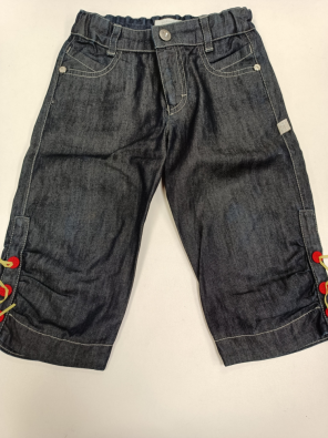 Bermuda Jeans Tofftogs 4/5a Bimba Tela Scura + Bottoni